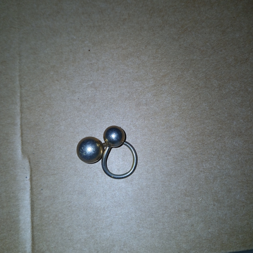 Vintage Silver  Women's Double Ball Bypass Ring